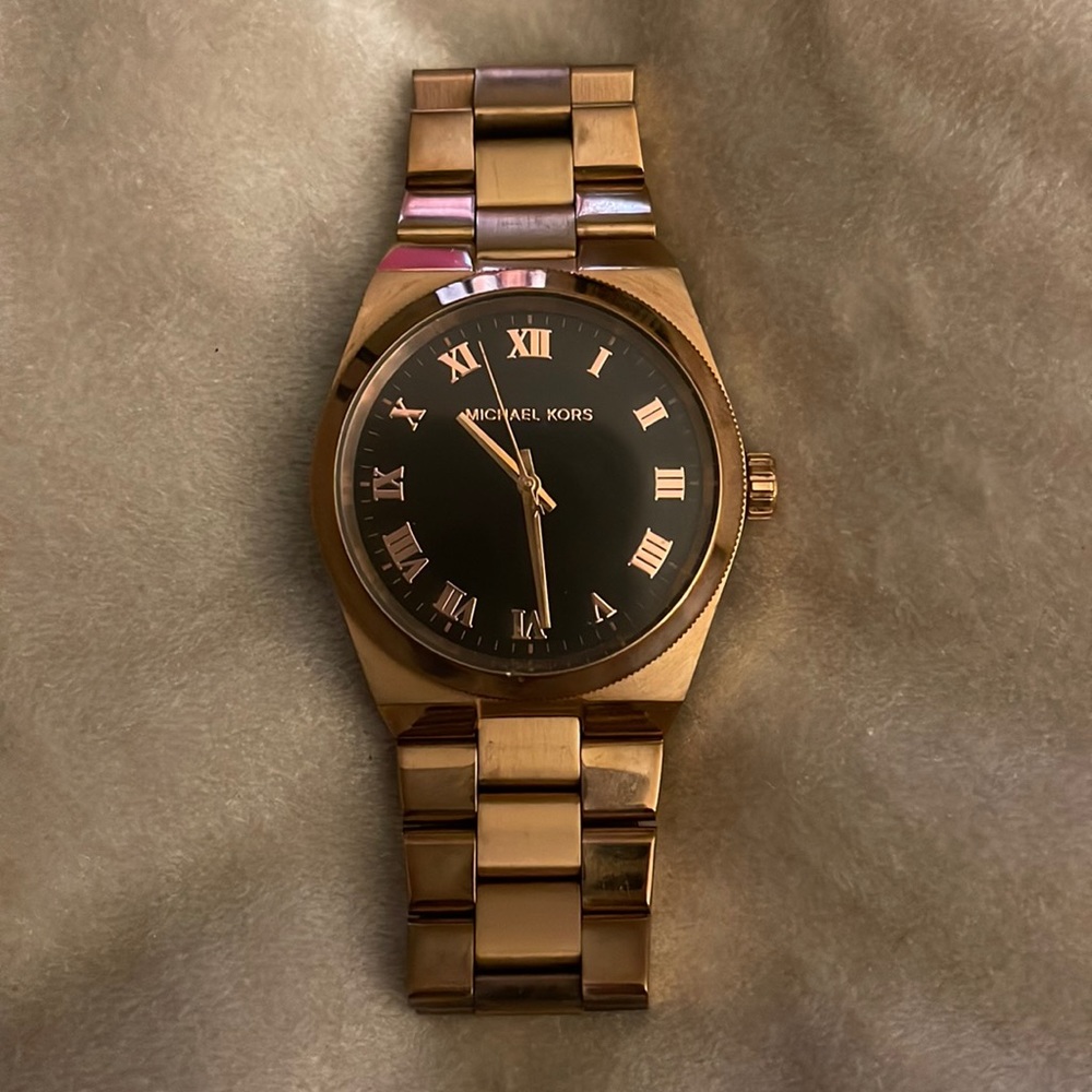 Michael Kors - Rose Gold/Chrome Watch w/ Black Face